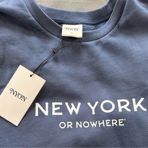NEW YORK OR NOWHERE NYON BOND CREWNECK SWEATSHIRT-PETROL BLUE-NEW-LARGE
